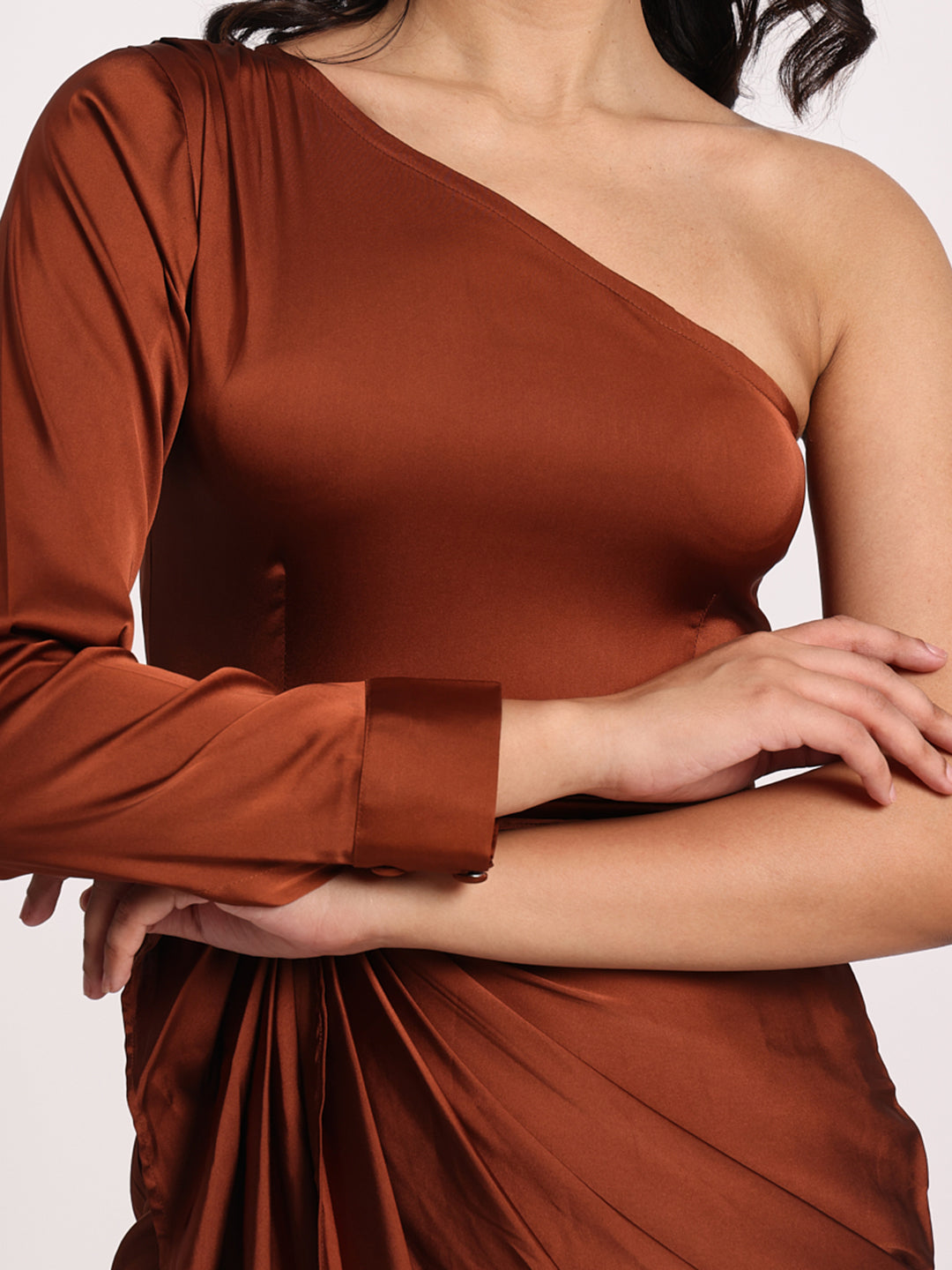 The "Amber Charm" One-Shoulder Mini Dress