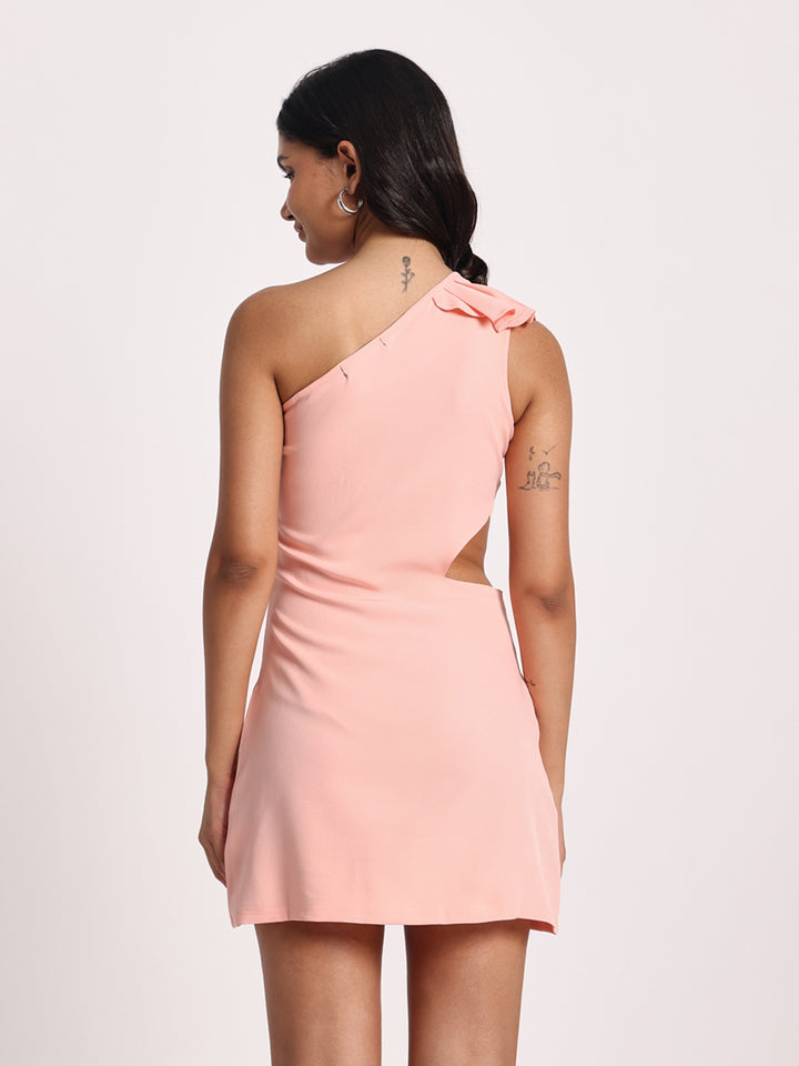 The "Peach Perfect" Cut-Out Mini Dress