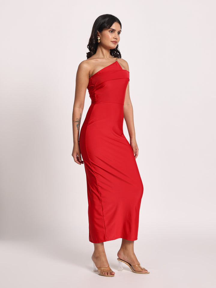 Scarlet Siren One-Shoulder Bodycon Dress