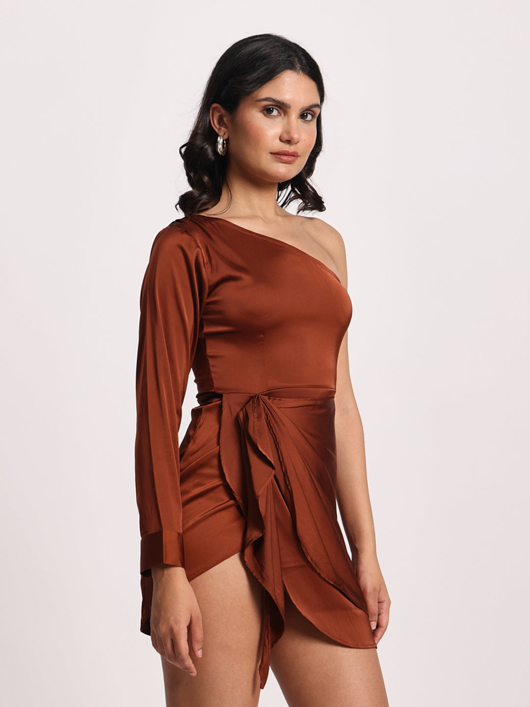 The "Amber Charm" One-Shoulder Mini Dress